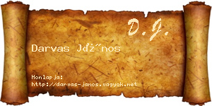Darvas János névjegykártya