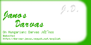 janos darvas business card